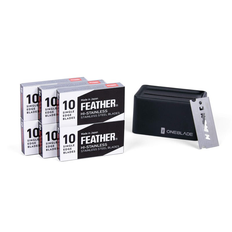 OneBlade 60 Feather FHS-10 Japanese Steel Razor Blades - Refill for OneBlade Core, Hybrid, & Genesis Razors - Single Blade Razor - Image 1